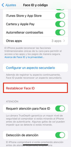 Cómo restablecer Face ID en tu iPhone