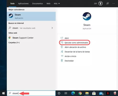 Abrir un programa como administrador una sola vez en Windows 10