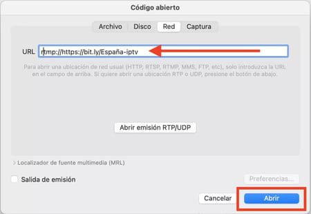 Volcar listas IPTV en el reproductor VLC