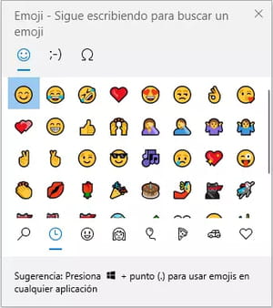 Usar el panel de emojis en Windows 10 para crearlos en Outlook