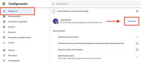 Cómo desincronizar una cuenta de Google Chrome