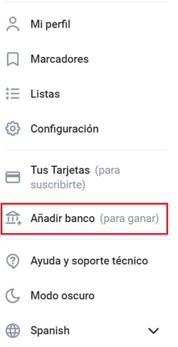 Añadir cuenta bancaria en OnlyFans