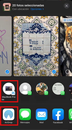Cómo compartir fotos en AirDrop