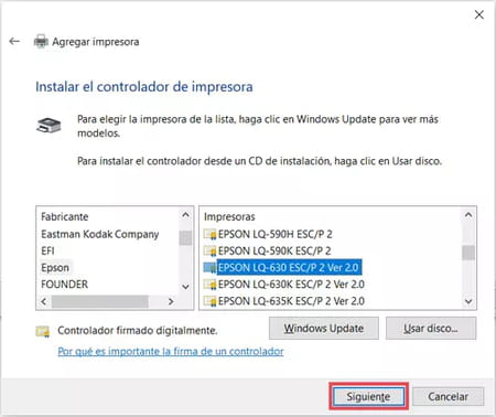 Instalar una impresora en Windows 10