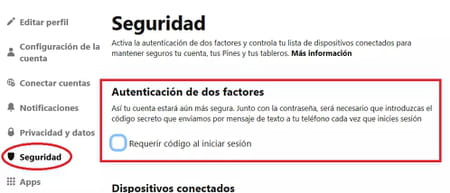 Cómo hacer más segura tu cuenta en Pinterest