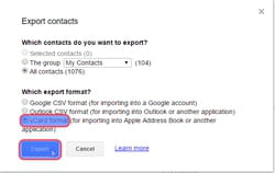 export google contacts vcard