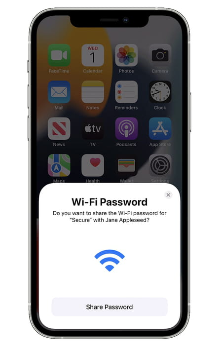 Share WiFi password iPhone