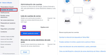 Cómo importar correos en Yahoo