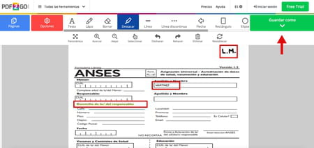 Cómo completar o modificar un PDF online