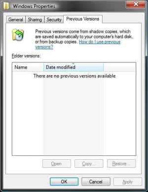 disabling previous shadow copy windows