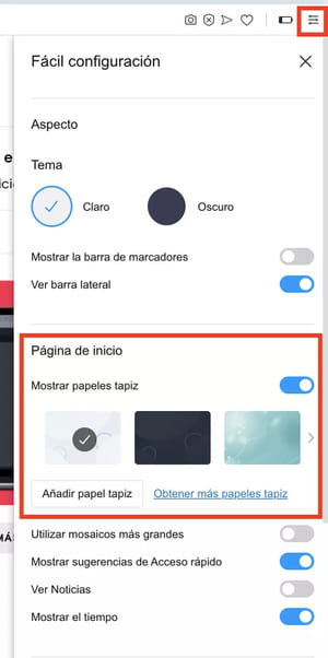 Cómo elegir un papel tapiz para el fondo de pantalla en Opera