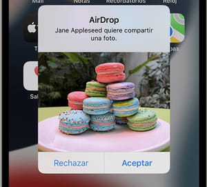 Cómo aceptar archivos por AirDrop