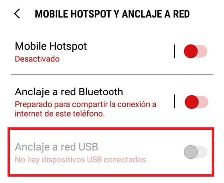 Compartir datos en Android por USB