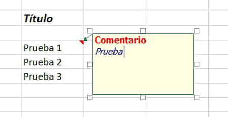 Configurar comentario en una celda de Excel