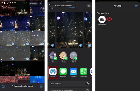 Pasar fotos de Mac a iPhone con AirDrop