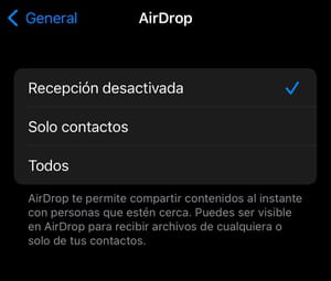 Cómo activar o desactivar AirDrop