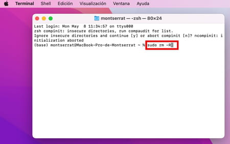 Cómo eliminar archivos desde el Terminal de Mac