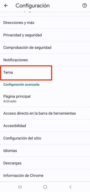 Activar modo oscuro en Android