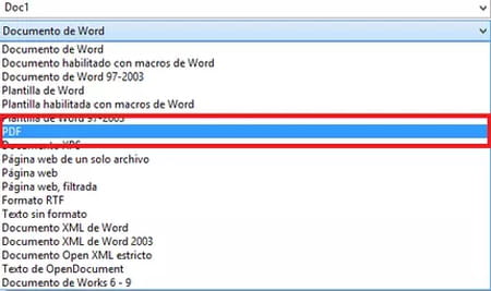 Convertir Word en PDF con Microsoft Word