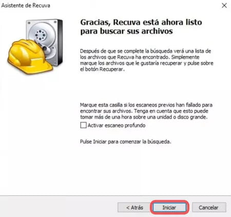 Recuperar archivos con Recuva