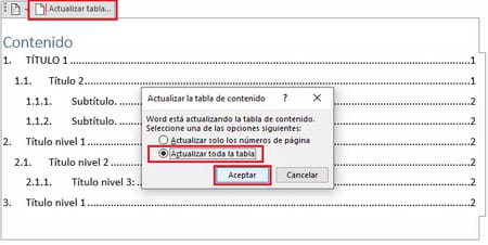 Crear índice automático en Word