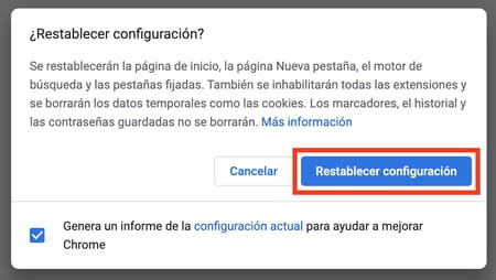 Cómo restaurar la configuración de Google Chrome