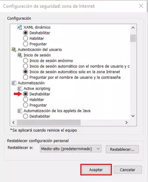 Cómo habilitar clic derecho en Internet Explorer