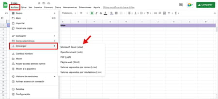 Cómo convertir documentos de Google a Excel