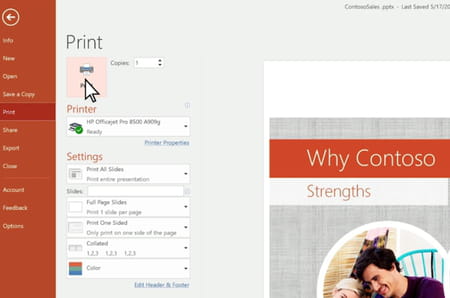 Imprimir presentación en PowerPoint
