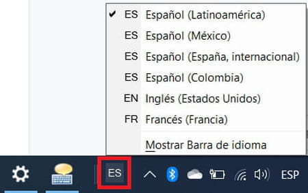 Anclar barra de idiomas en Windows 10